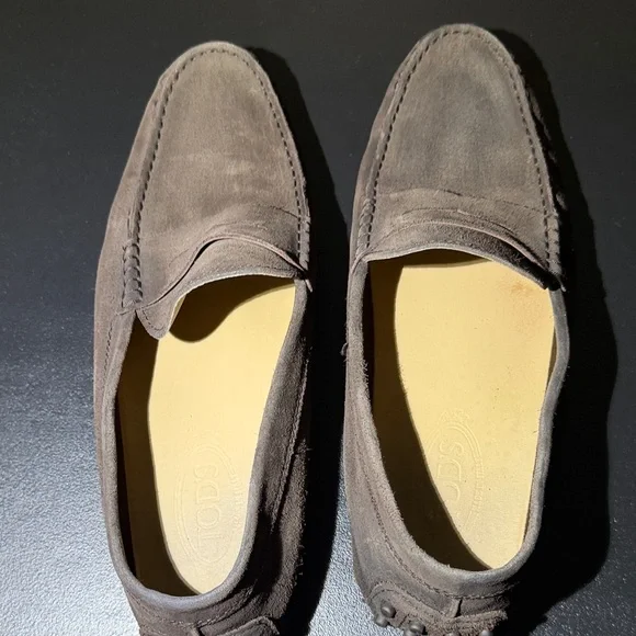 Tod's Dark Brown Suede Driver Loafers men’s size 11 Made in Italy - Picture 6 of 16